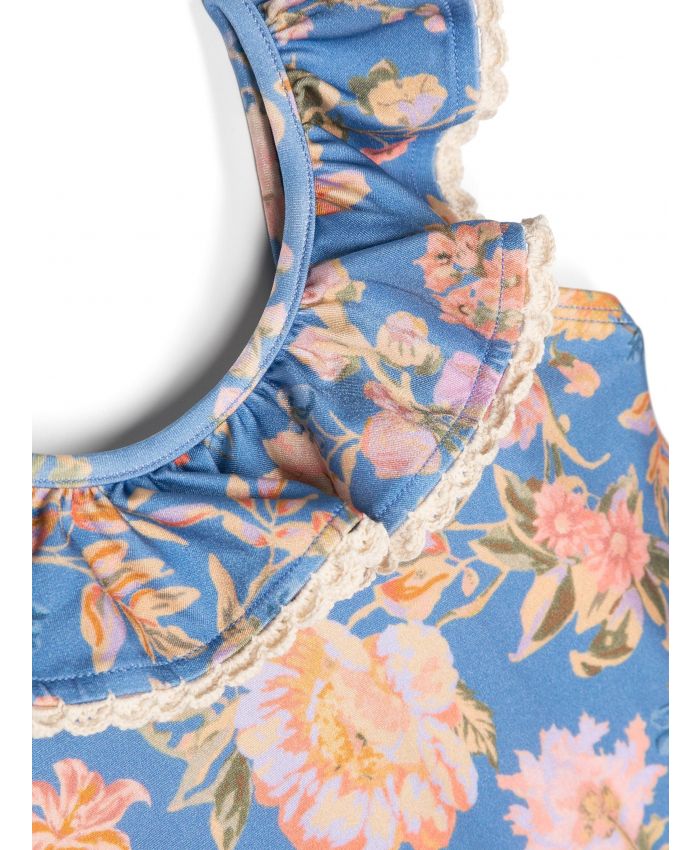 Zimmermann Kids - August floral-print ruffled swimsuit