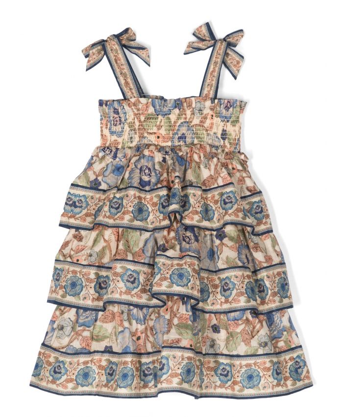 Zimmermann Kids - Junie floral-print shirred tiered dress