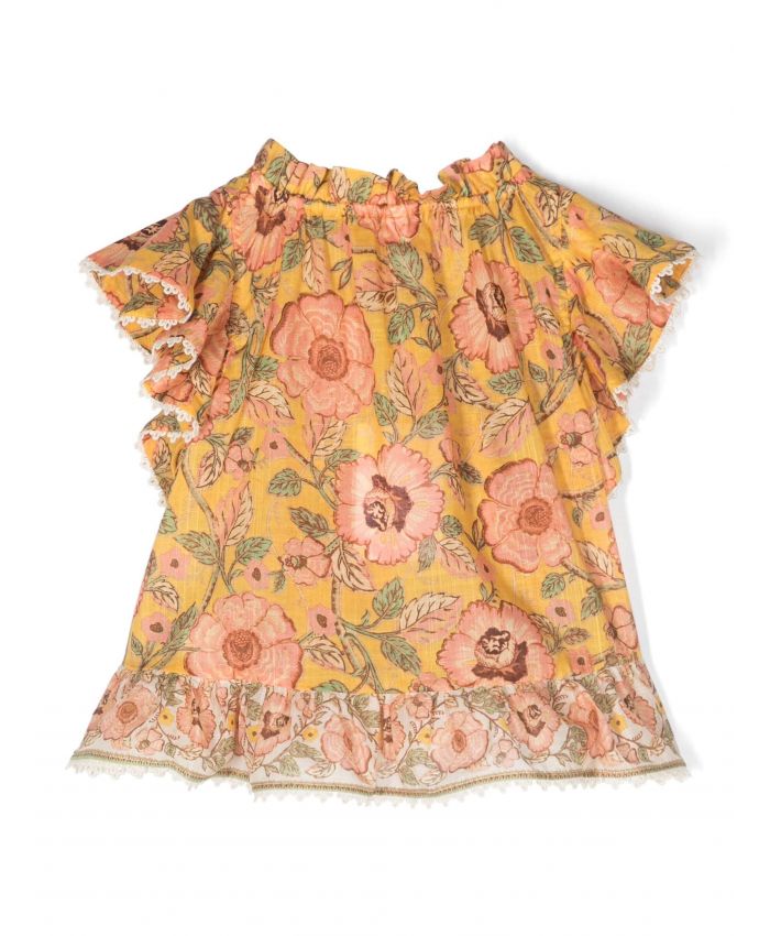 Zimmermann Kids - Junie floral-print ruffle-trim blouse