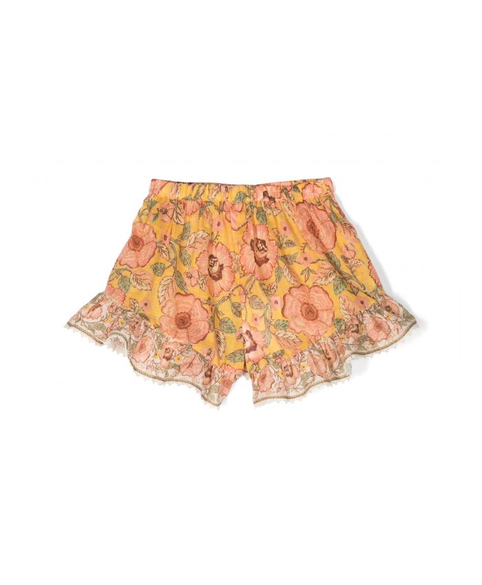 Zimmermann Kids - Junie floral-print ruffle-trim shorts