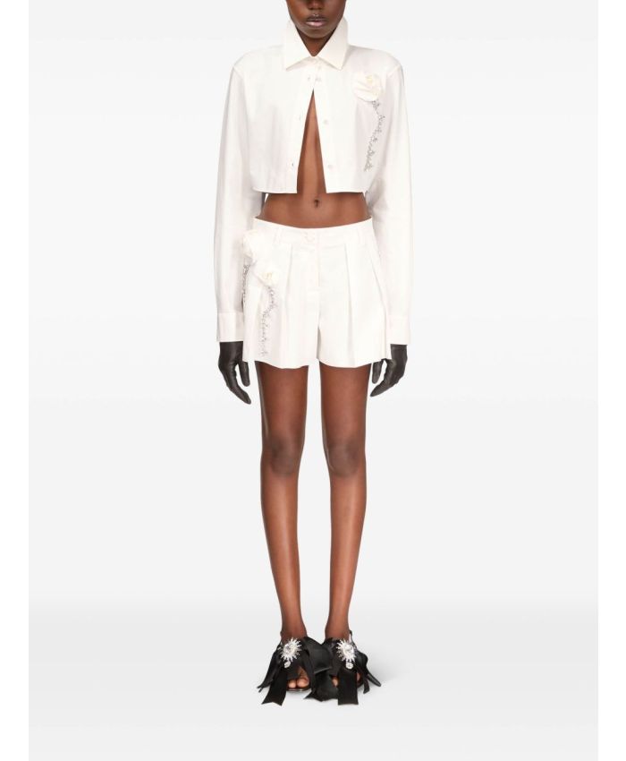 Area - crystal-embellished cropped shirt