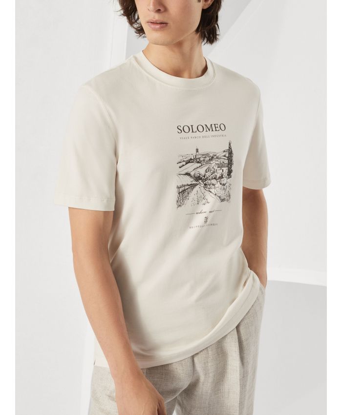 Brunello Cucinelli - cotton solomeo graphic print t-shirt