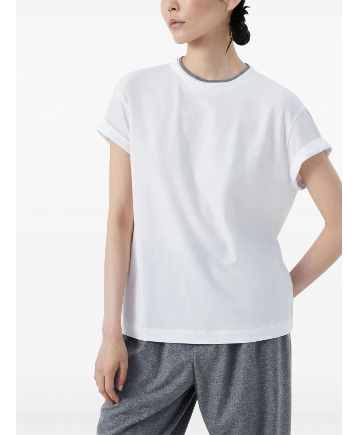 Brunello Cucinelli - contrast-trim T-shirt