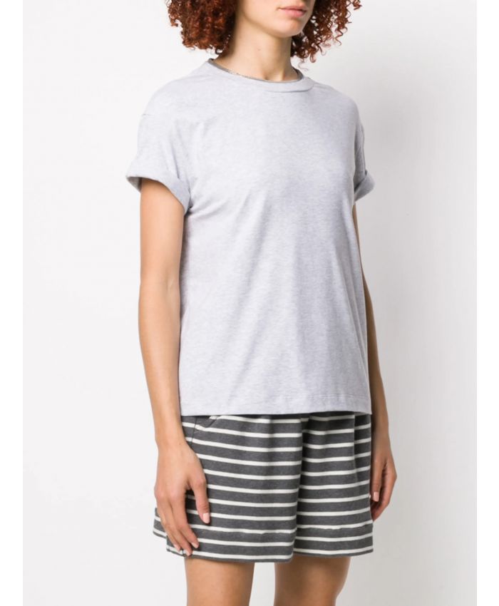 Brunello Cucinelli - round-neck beaded T-shirt