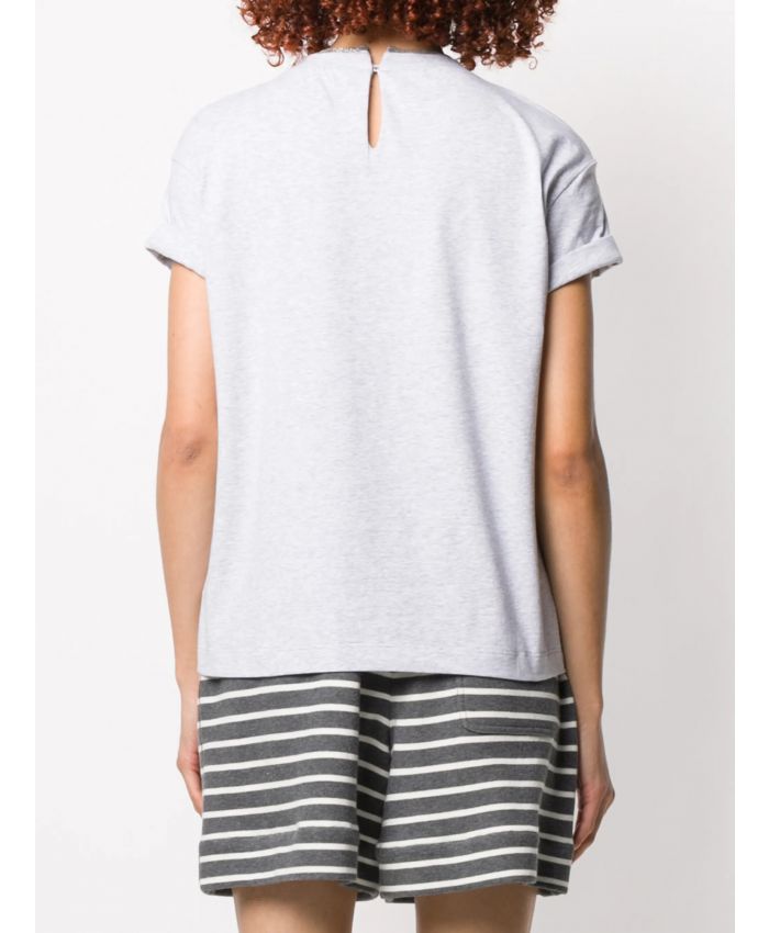 Brunello Cucinelli - round-neck beaded T-shirt