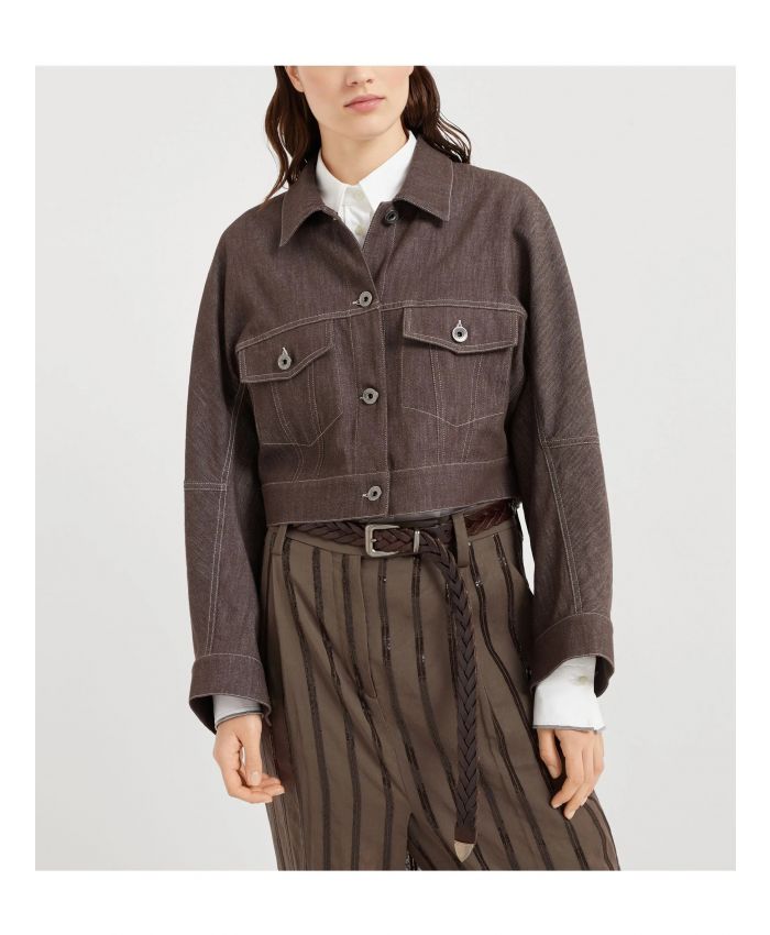 Brunello Cucinelli - Monili bead-embellished cropped jacket