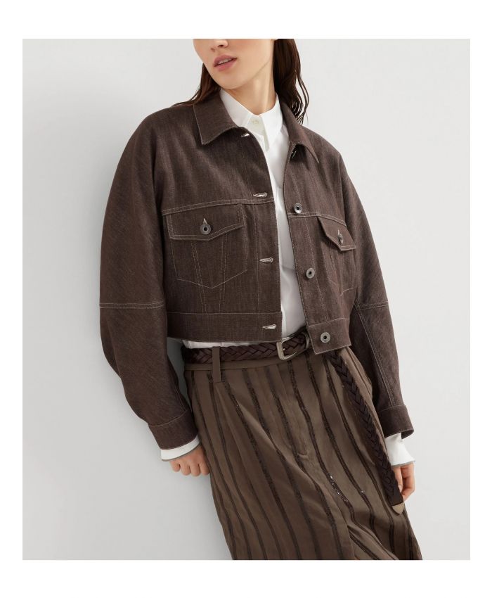 Brunello Cucinelli - Monili bead-embellished cropped jacket