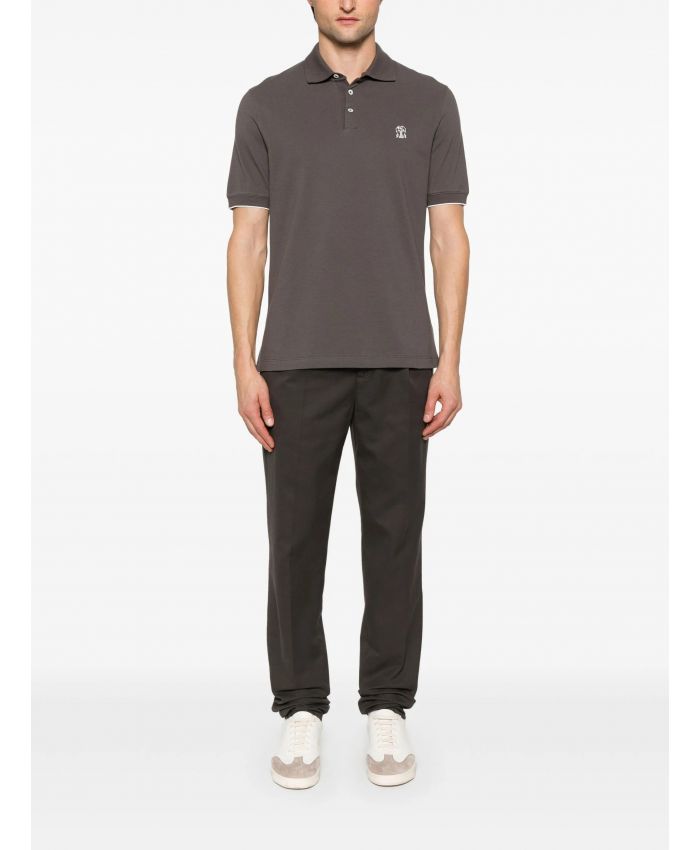 Brunello Cucinelli - logo-print polo shirt