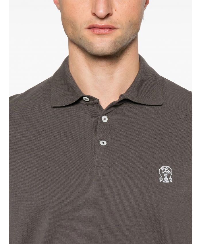 Brunello Cucinelli - logo-print polo shirt