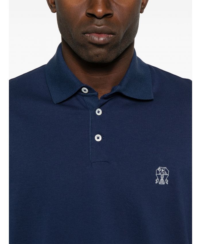 Brunello Cucinelli - logo-print polo shirt