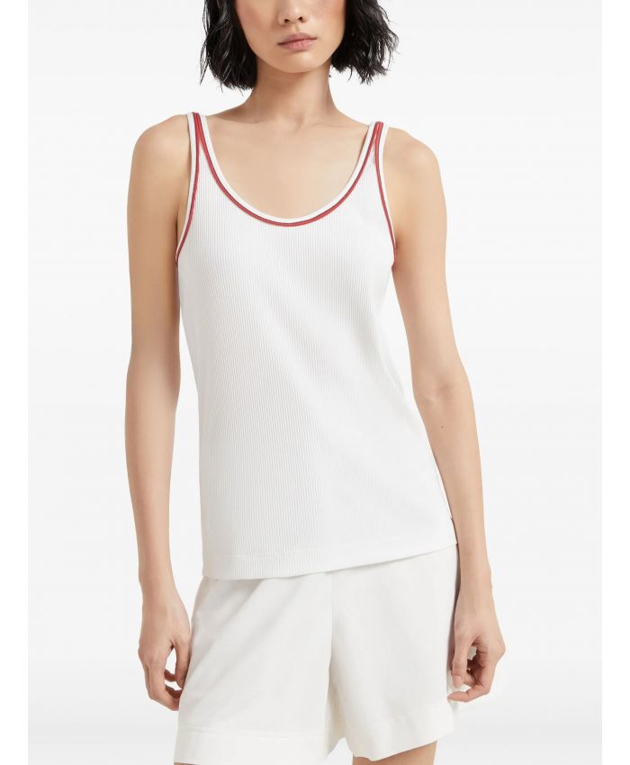 Brunello Cucinelli - piped-trim jersey tank top