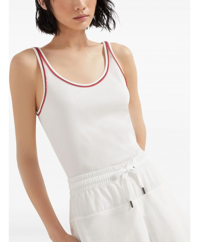 Brunello Cucinelli - piped-trim jersey tank top