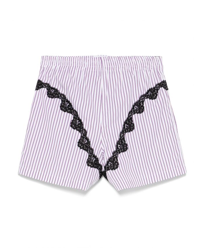 The Attico - striped poplin shorts