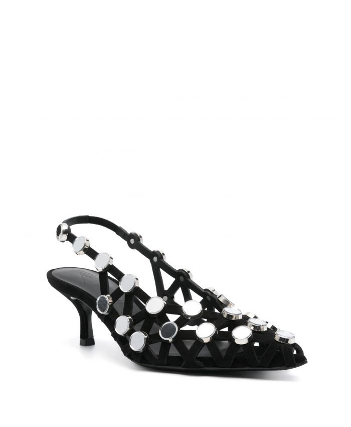 The Attico - 50mm Grid slingback pumps