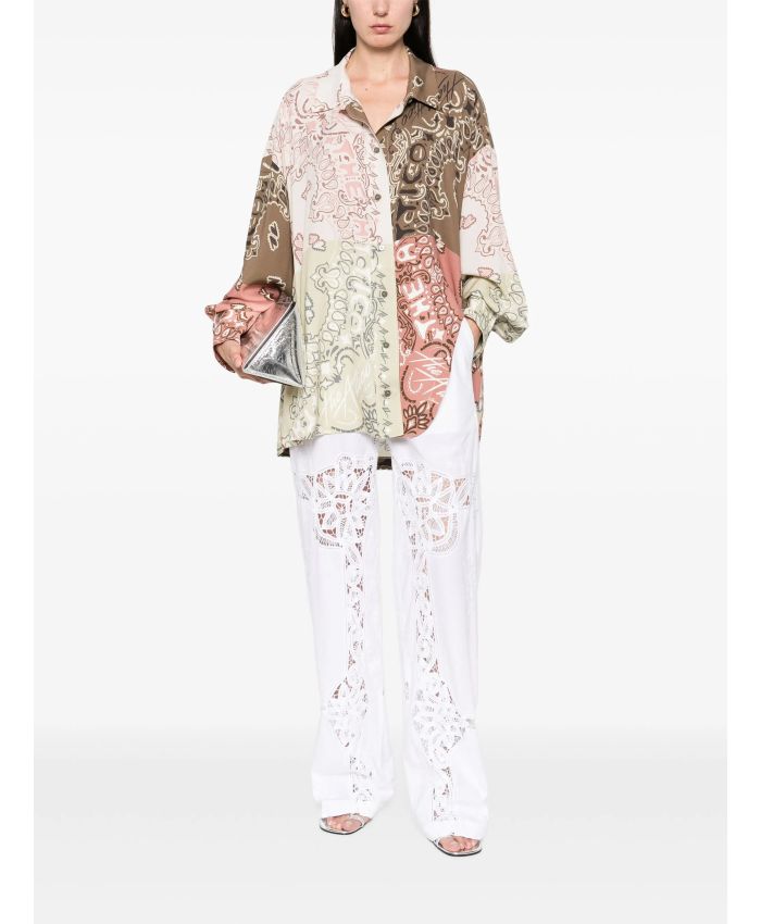 The Attico Beachwear - paisley-print patchwork shirt