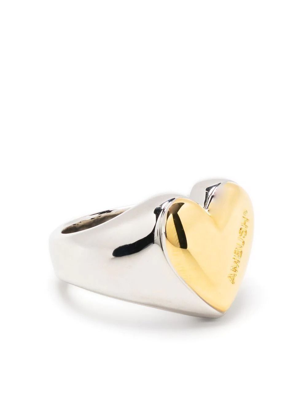 Buy Rings AMBUSH engraved-logo heart ring