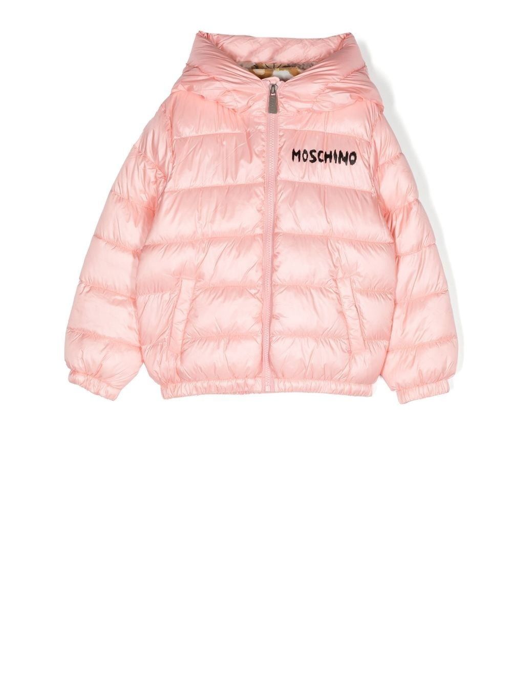 Moschino monogram-print puffer jacket - Pink