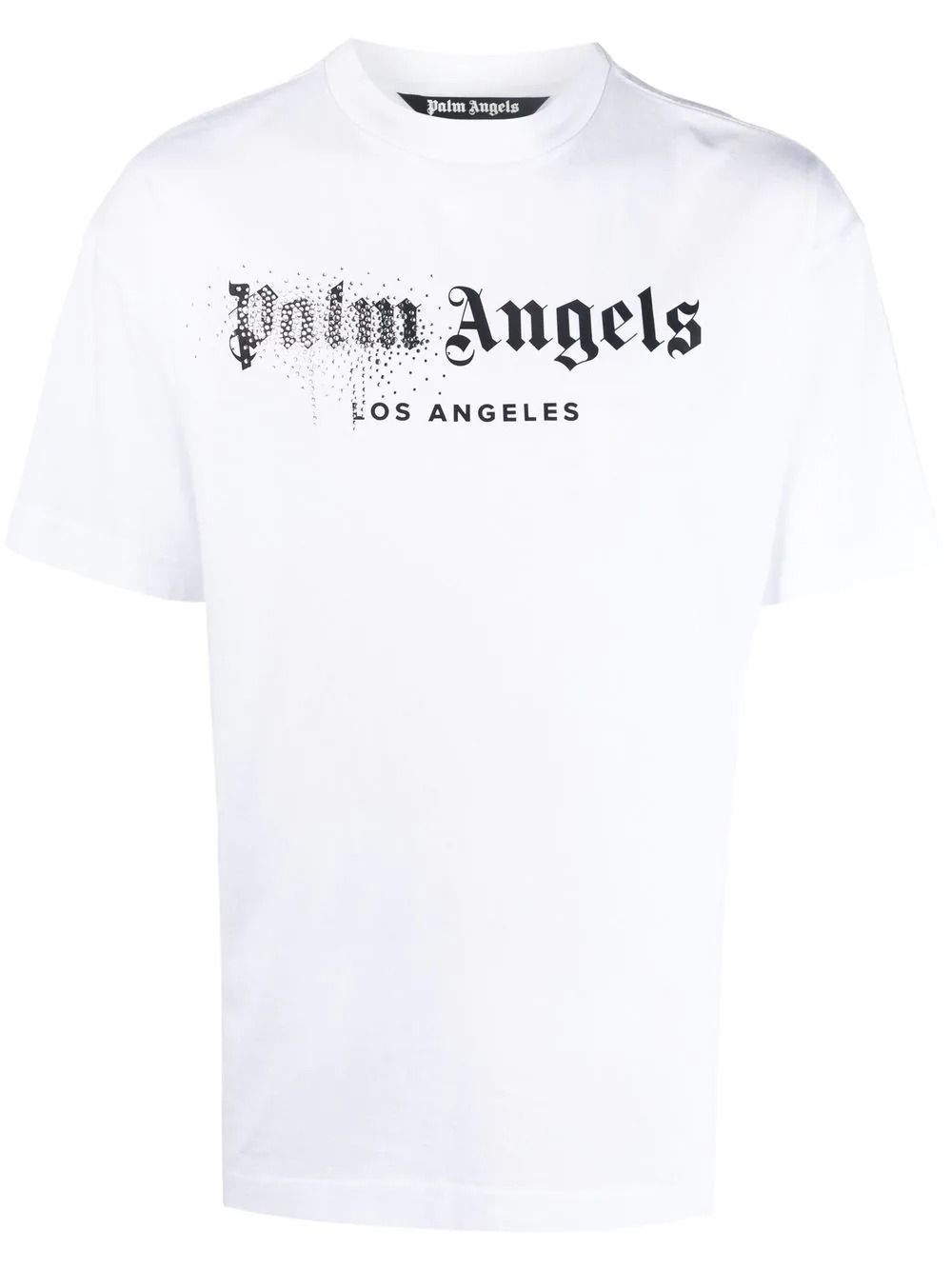 Buy T-shirts Palm Angels rhinestone sprayed logo-print T-shirt 