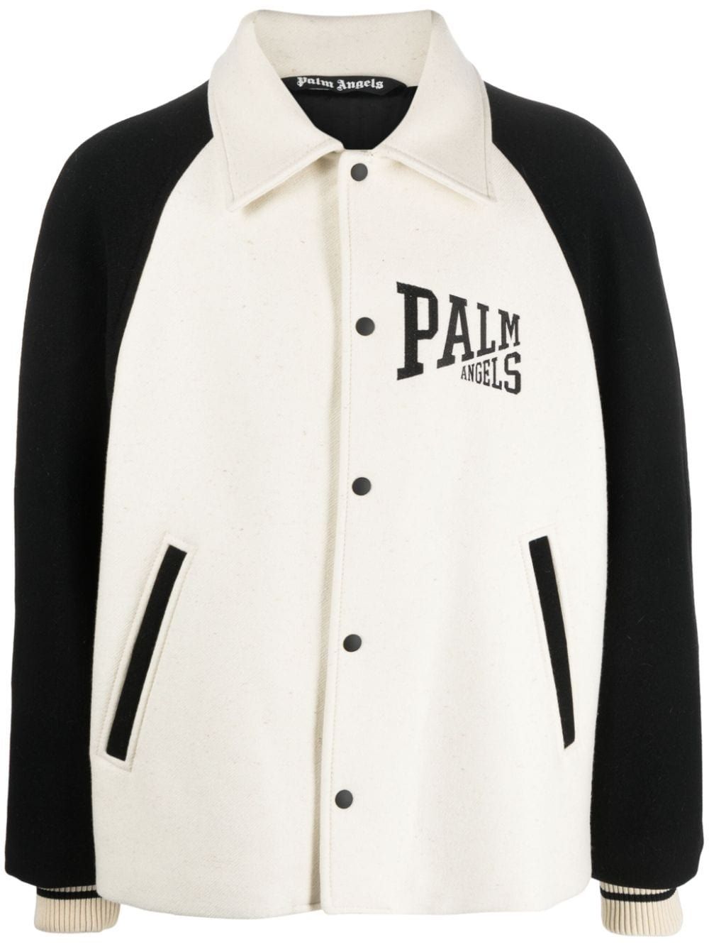 PALM ANGELS: nylon bomber jacket with zip - White | PALM ANGELS jacket  PMEH002E20FAB001 online at GIGLIO.COM