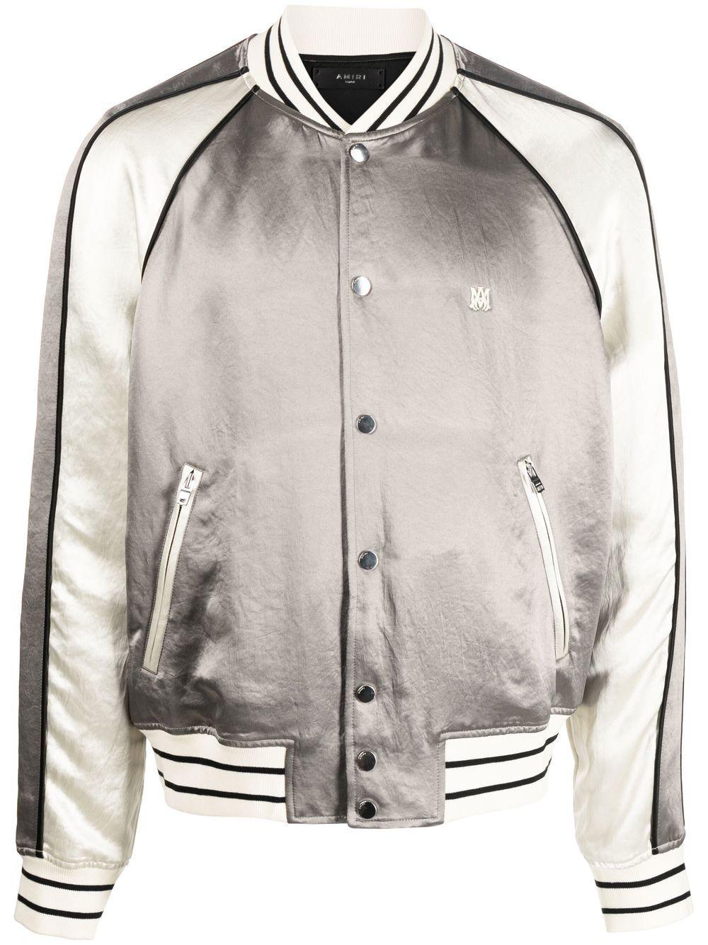 Buy Coats and jackets Amiri embroidered-logo bomber jacket SILVER 