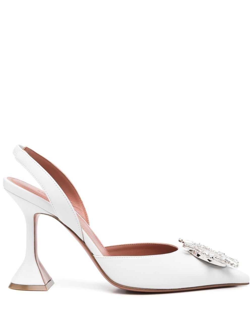 Amina Muaddi Holli Glass Heel in White - Size 36