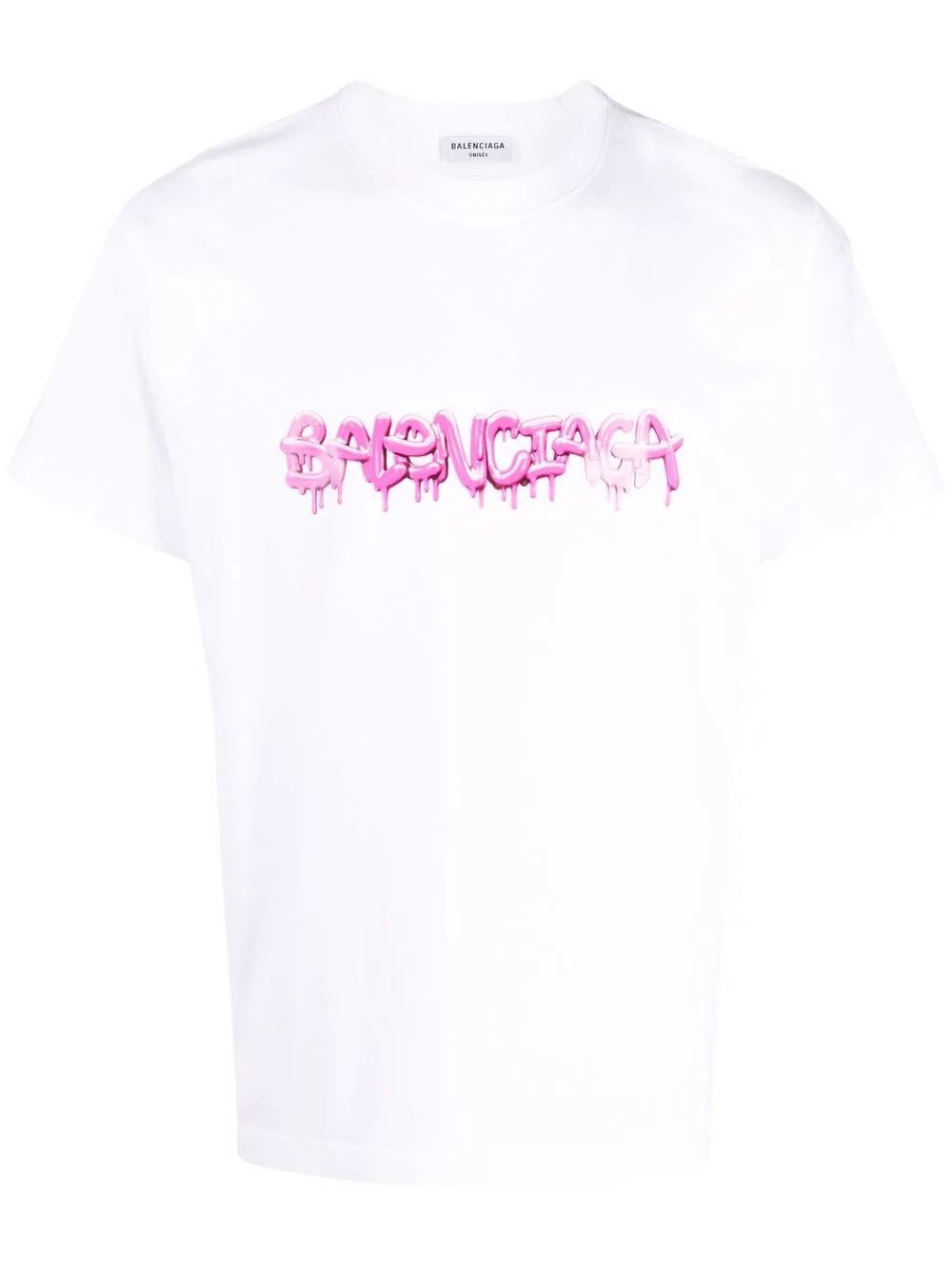 Buy Tops Balenciaga graffiti-print cotton T-shirt white (612965 