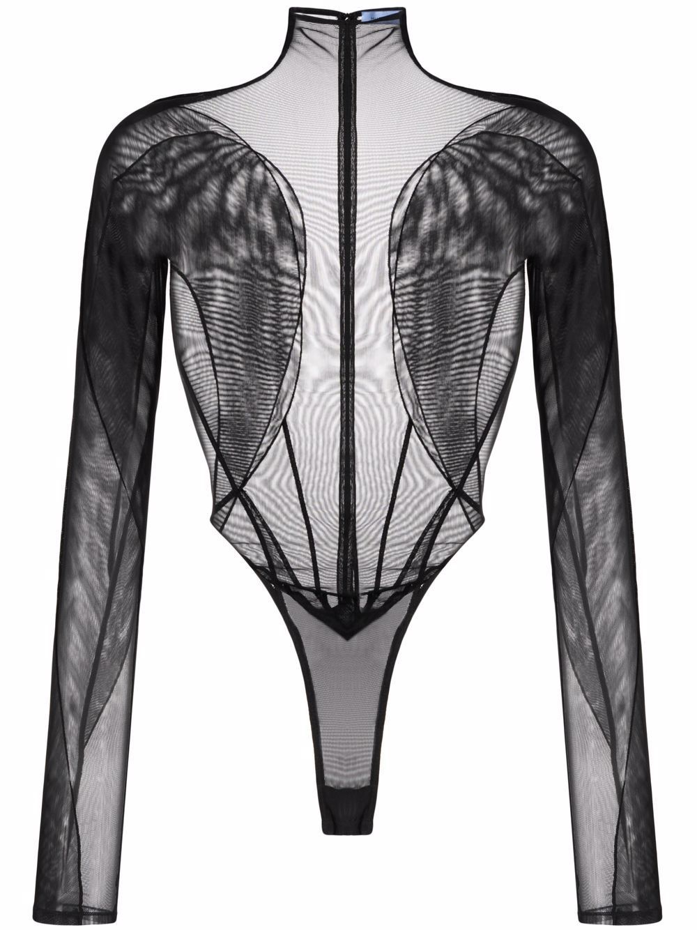 Mugler star-print Mesh Bodysuit - Farfetch