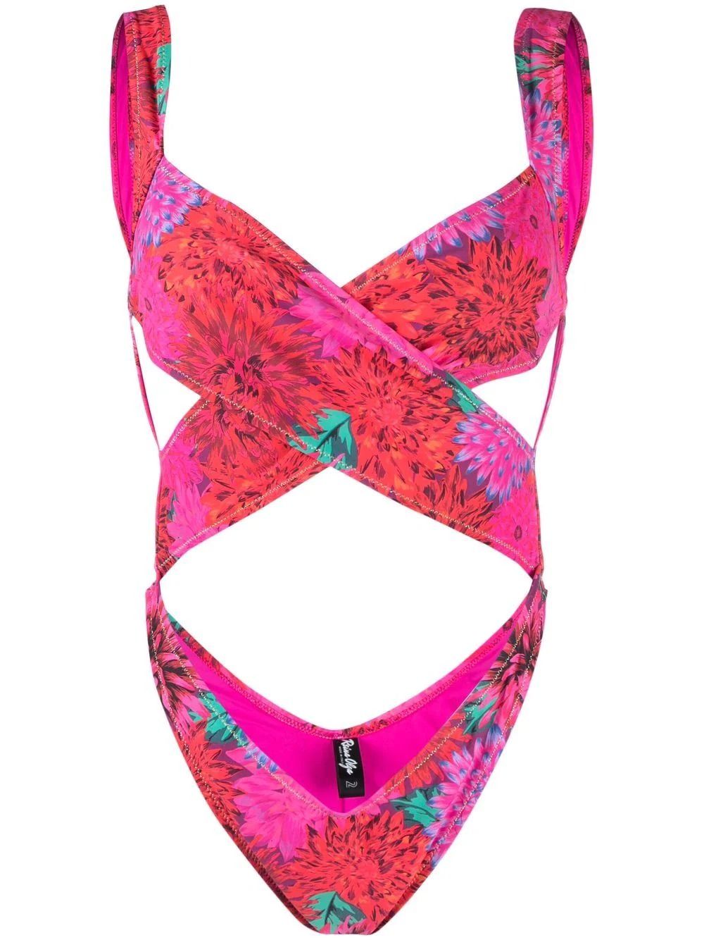 Buy Beachwear Reina Olga exotica-print crossover-straps one-piece (EXOTICA  PRINT)