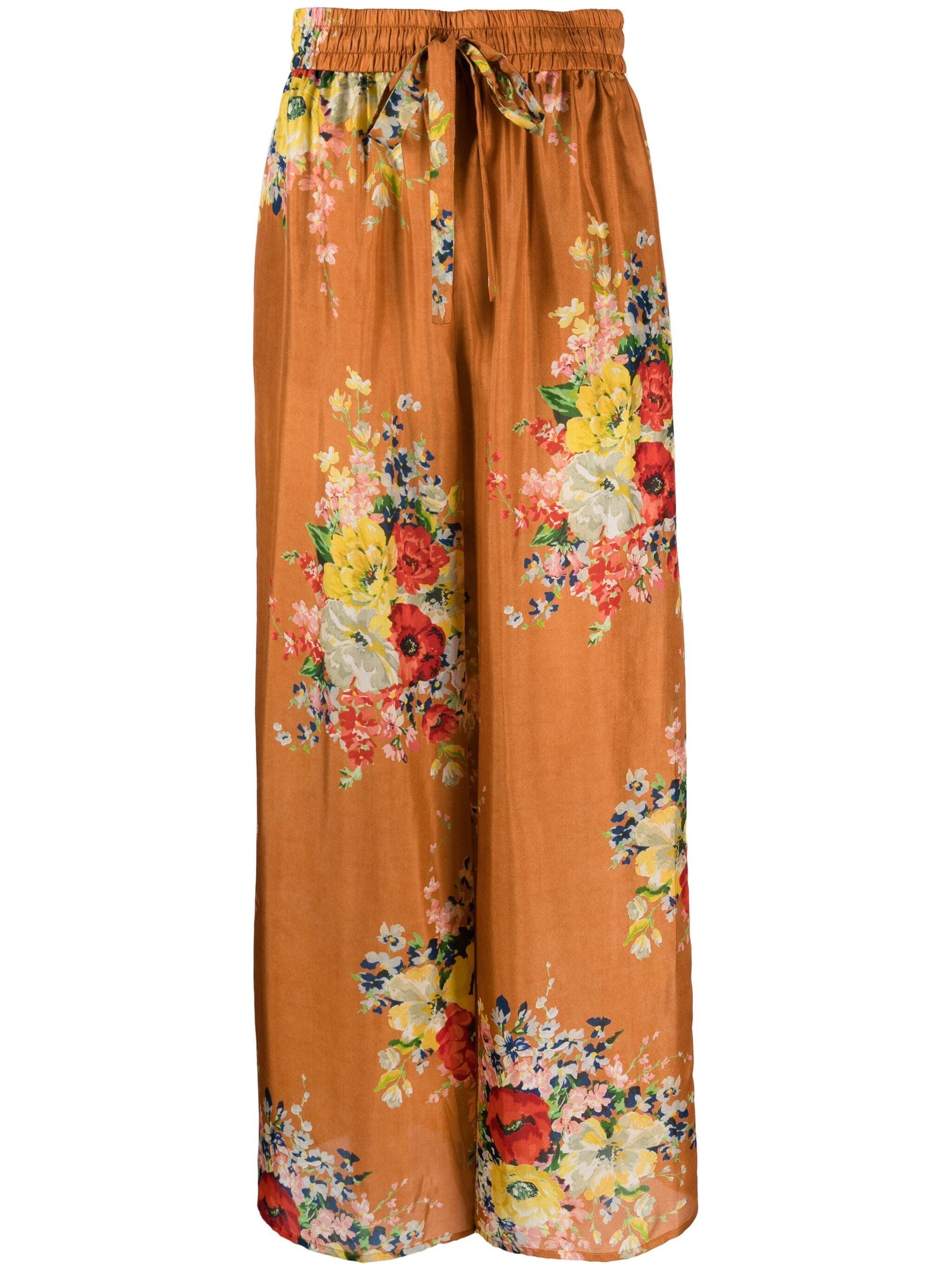 Devi printed wide-leg silk pants in multicoloured - Zimmermann