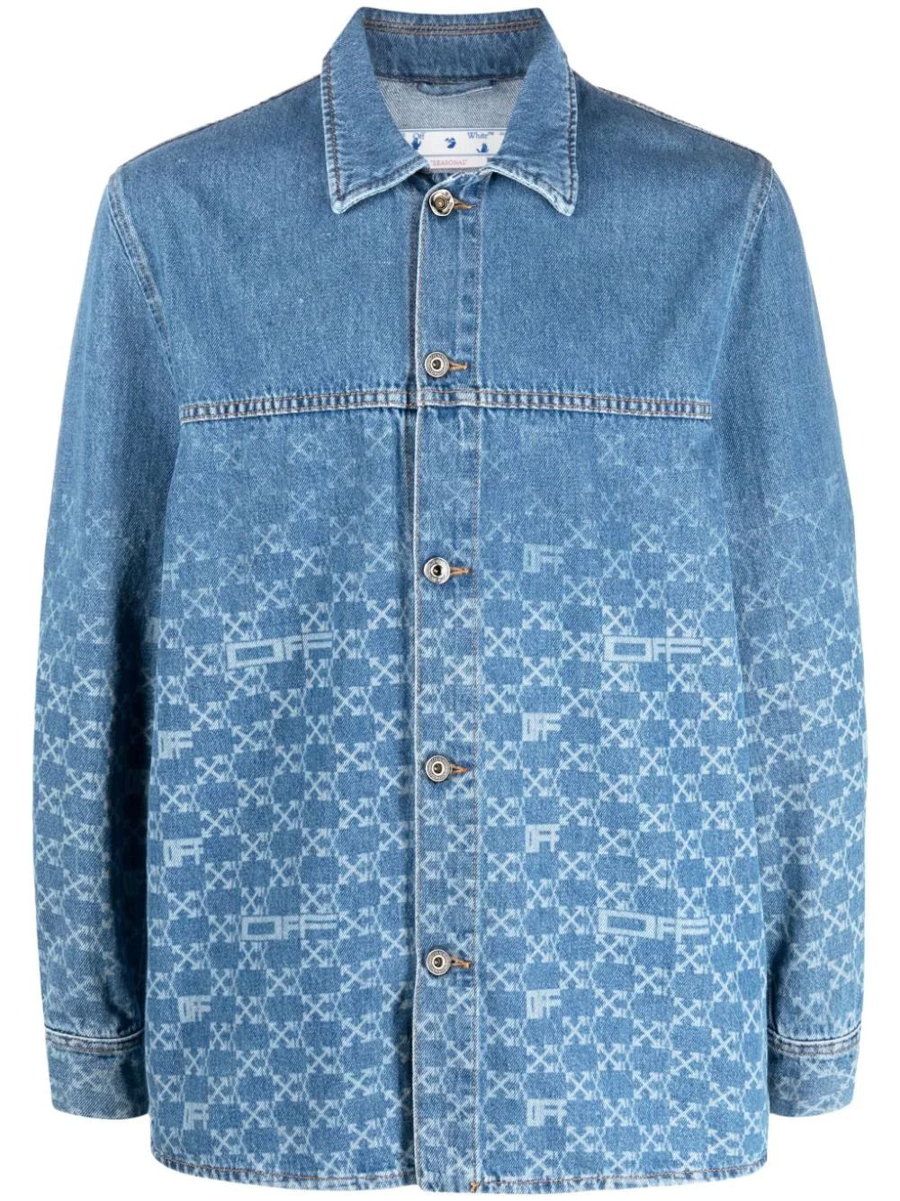 Made To Order Embroidered Monogram Denim Overshirt - Men - Ready-to-Wear