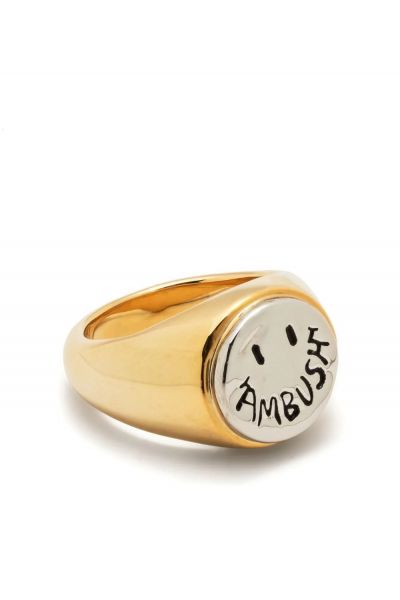 Smiley brass ring