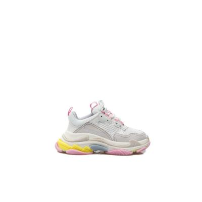 Triple S Kids Sneakers In White With Pastel Multicolor Details