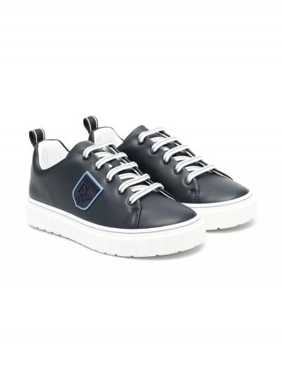 leather lo-top sneakers