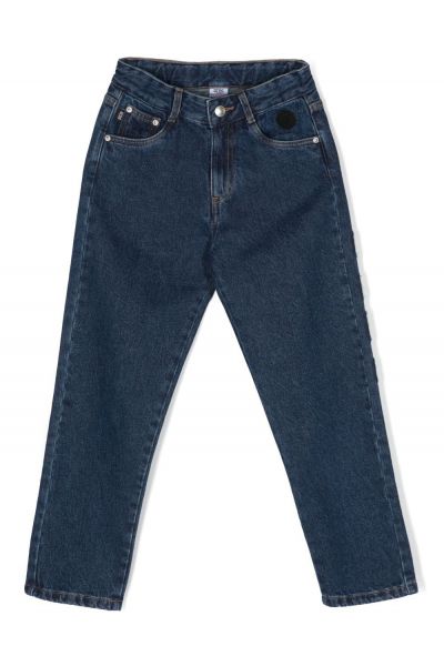 logo-patch straight jeans