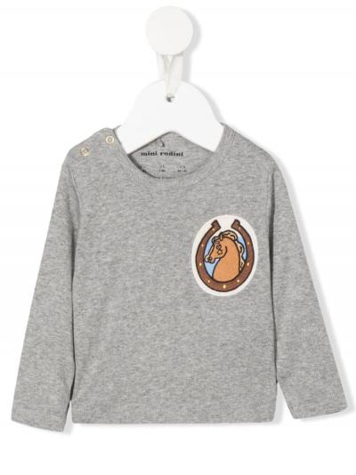 horses patch long sleeve tee