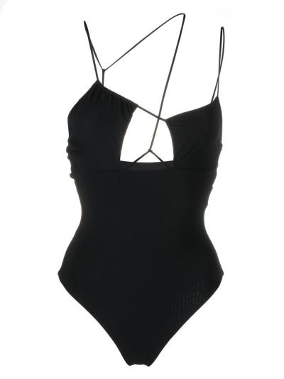 Black one-piece swimsuit
