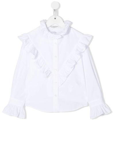 ruffled long-sleeved blouse