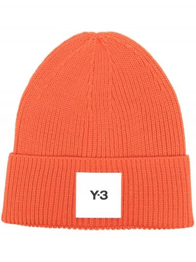 square logo patch beanie hat