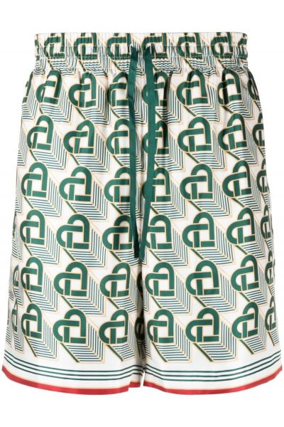 Casablanca Printed Swim Shorts - Green (Heart Monogram) - MF23-TR-032-03