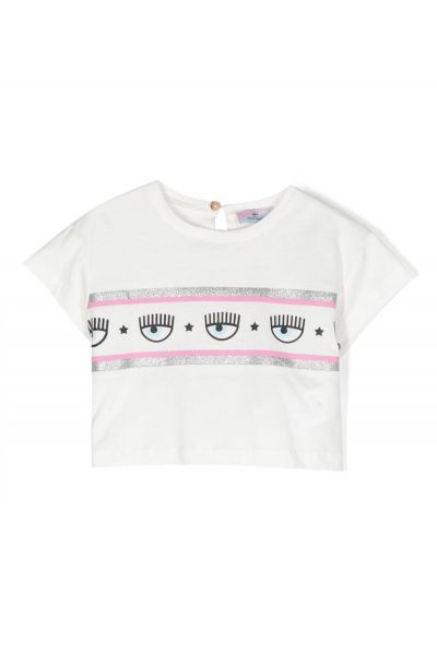 Eyelike-motif cotton T-shirt