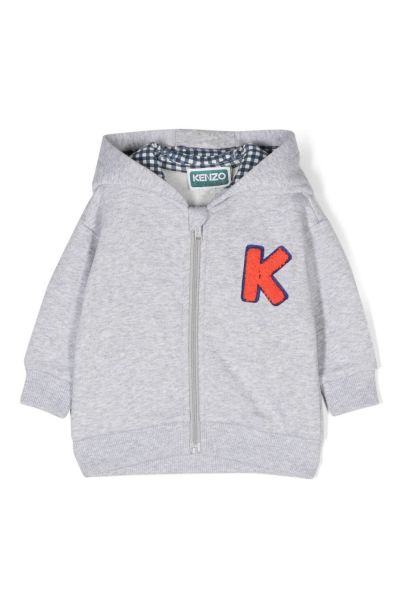 logo-embroidered hooded cardigan