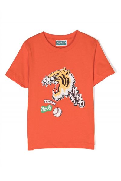 tiger-print organic-cotton T-shirt