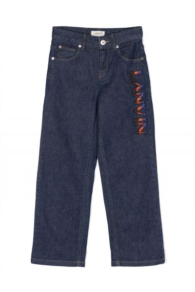 Curb logo-embroiderd straight-leg jeans