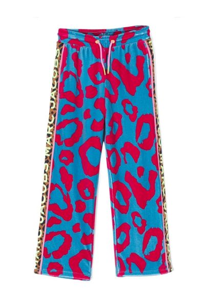 cheetah-print velvet-effect trousers