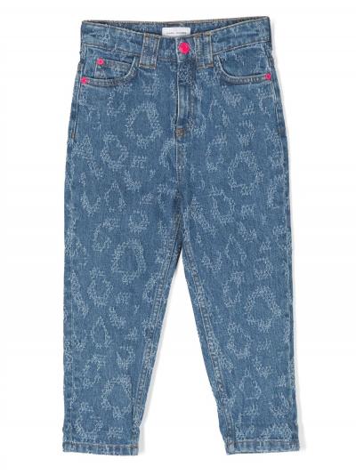 cheetah-print tapered-leg jeans