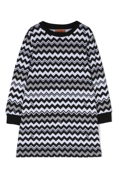 zigzag-print cotton dress