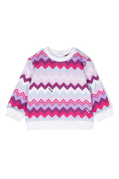 zigzag-print cotton sweatshirt