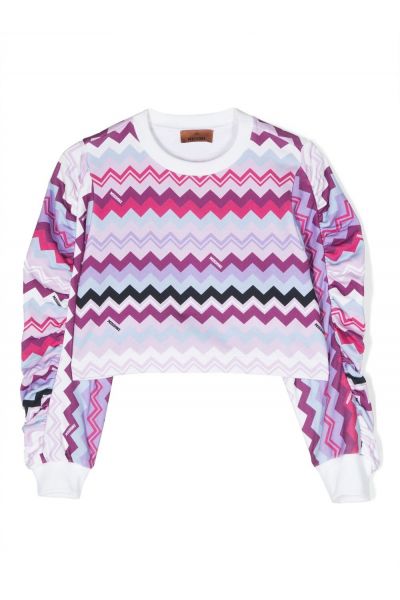 zigzag-print cotton sweatshirt