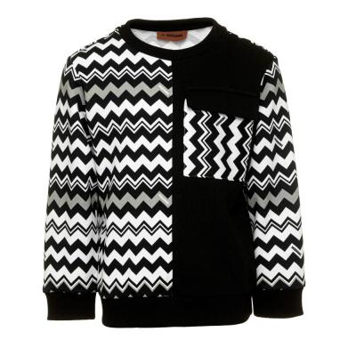 zigzag-patterned cotton sweatshirt