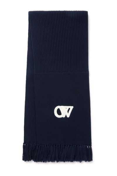 OW-motif wool scarf